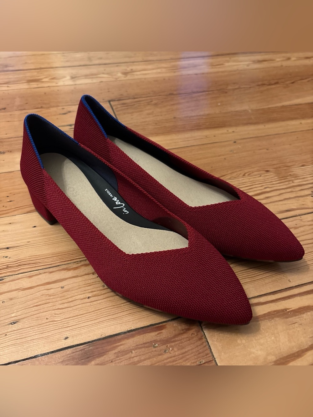Rothy's The High Point Women's Size 10 Knit Pointed Toe Pumps Burgundy NWOB